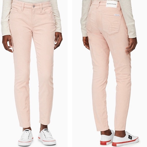 Calvin Klein Jeans Pants - Calvin Klein Jeans Pink Mid Rise Skinny Corduroys